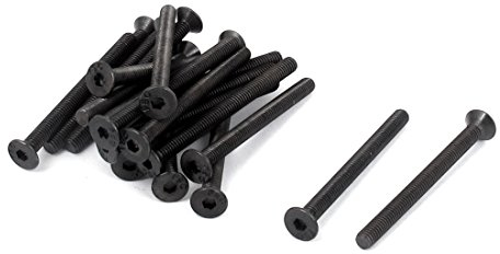 sourcing map 20 Stück M3 x 35 mm Senkkopfschrauben Innensechskant Flachkopf Senkkopfschrauben Senkschrauben Schwarz