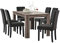 [en.casa] Esstisch in edlem und antiken Eichen-Design mit 6 Esszimmerstühlen in dunkelgrau - 140x90cm