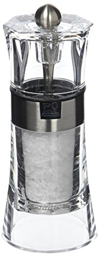 Peugeot Oslo 34566 - Molinillo de sal (acrílico, transparente, acero inoxidable, 14 cm)