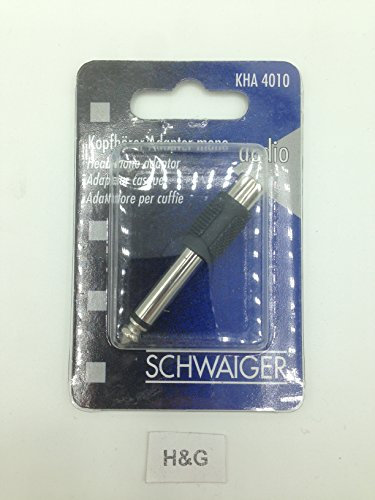 SCHWAIGER Kopfhörer Adapter Mono Klinkenstecker 2-pol 6,3mm/Cinch-Buchse