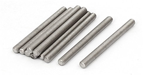 sourcing map 10 Stück Gewindestangen M5x60mm Edelstahl 304 Gewindestift Metrischem Vollgewinde Bar Gewindestäbe für Befestigung CNC-Werkzeugmaschinen 3D-Drucker Industrie Geräte