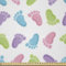 ABAKUHAUS Baby Stoff als Meterware, Kinder Foot Muster, Microfaser Multi Zweck Dekostoff für Kunsthandwerke, 3M (230x300cm), Lili Türkis Rosa
