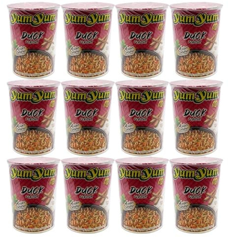 YumYum - Cup Nudelsuppe mit Duck / Entengeschmack, 12er Pack (12 x 70g)