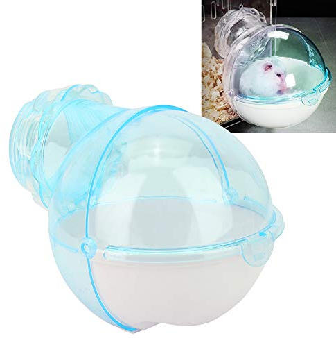 Pssopp Hamstersand Badezimmer Kunststoff Kleines Haustier Sand Bad Behälter Hamster Sandkasten Saunaraum Externes Badezimmer für Kleine Haustiere Selbstreinigend (Blau)