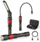 populo 3 in 1 Led Work Lights with Magnetic Base, LED Flashlight with Flexible Gooseneck and Slim Bar Light, 400 Lumens Rechargeable Flashlights for Household, Camping and Car