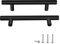 Drenky 2 Pack Kitchen Door Handles, Kitchen Cupboard Handles Stainless Steel Black T Bar Handles 128mm Hole Centre Cabinet Handles with Screws for Wardrobe Cabinet Drawer