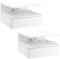HOMCOM Set de 2 Mesitas de Noche Flotantes con 1 Cajón y Estante Abierto Diseño Moderno Montado en la Pared 35x32x22,5 cm Blanco