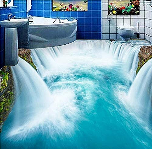 XiuTaiLtd Papier Peint 3D Étanche Salle De Bain Toilettes Tombe 3D Décoration De Sol Pvc Papier Peint Auto-Adhésif-150x105 CM