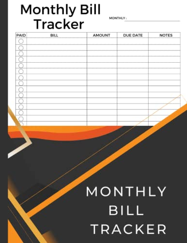 monthly bill tracker | 8.5 x 11 | 100 Pages