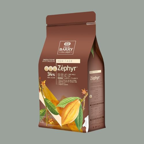 ZEPHIR 34% BARRY Bedeckt weiße Schokolade x Eiscreme-Mousse-Gebäck, 5 Kg, Lucgel