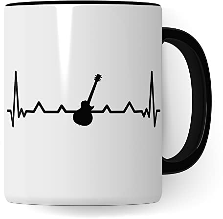 Tasse à café en forme de guitare, cadeau pour guitariste, battement de cœur, idée cadeau, guitare, guitare acoustique, tasse à café