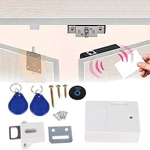 Tiamu Cerraduras de armario electrónico RFID DIY para cajones de madera, sensor sin llaves, digital, gabinete oculto, cerradura inteligente, cerradura, para programable