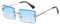 YUELUQU Retro Rimless Rectangle Sunglasses for Women Men Transparent Glasses Y2K Vintage Eyewear (Silver blue)