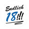 Geburtstagsaufkleber 18. Geburtstag blau | 54 Stk. Aufkleber | Sticker Endlich 18!!!, rund 3 cm