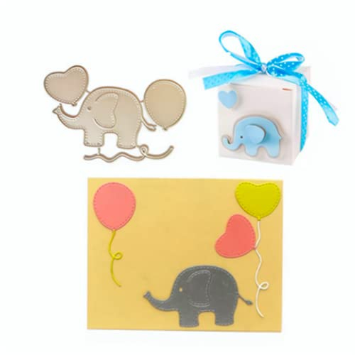Qoiseys Elefanten und Ballons Stanzschablone Die Stanzen Basteln Prägeschablone, Stanzungen für DIY Scrapbooking Fotoalbum Dekoratives Papier Basteln Prägeschablone