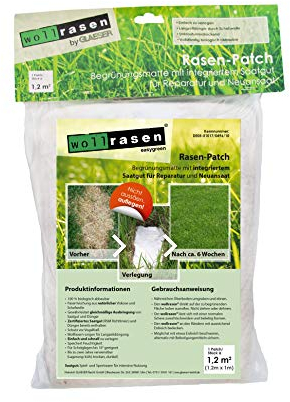 easygreen® - wollrasen® 1,20 m² | 1,20 x 1,00 Patch | Grassamen Matte | Alternative zum Rollrasen | 100% Biologisch abbaubare Rasensamenmatte | Stressfreies verlegen der Rasenmatte (1,2 m²)