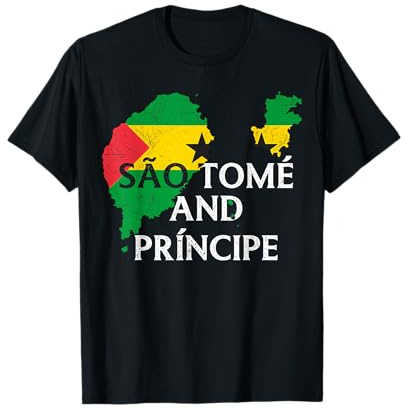 Sao Tome and Principe Country Map Flag Proud Patriotic T-Shirt