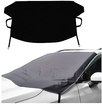 CGEAMDY Couverture Pare-Brise Voiture, Bache de Protection Hiver pour Véhicules, Protege Pare Brise Givre et Fenetre Avant, Contre Neige, Gel, Soleil et Poussière, pour Plupart des VéHicules