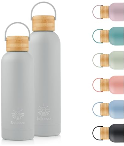 beloove® Trinkflasche Edelstahl 500ml – Für Kohlensäure geeignet, 100 % auslaufsicher, spülmaschinenfest, BPA-frei, Thermoflasche doppelwandig – hält 12h heiß & 24h kalt