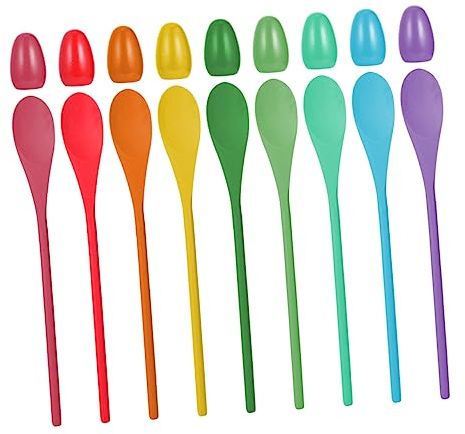 SAFIGLE 9 Sets Boys and Girls Egg and Spoon Race Game Wooden Eggs and Spoons Set for Birthday Party Carnival Games Random