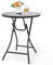 GOPLUS Beistelltisch rund, Ø59cm Gartentisch klappbar aus Metall und gehärtetem Glas, Balkontisch klein wetterfest, Bistrotisch Kaffeetisch Terrassentisch, Esstisch Outdoor für Balkon Garten Terrasse