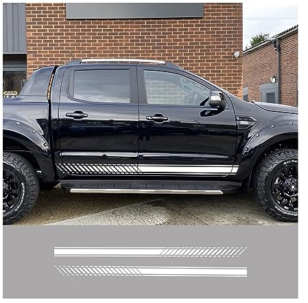 Karosserie Kofferraum Dekoration Aufkleber Taille Linien Aufkleber Tür Seitendekor Aufkleber für Ford Ranger F150 Chevrolet Silverado Hilux VW Amarok,B-White