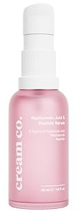 cream co. Peptide & Hyaluron mit Niacinamid, Aloe Vera 30 ml, 5-Fach Hyaluronic Acid Anti-Falten, Regt Kollagenproduktion, Hauterneuerndes für alle Hauttypen, Anti Aging Formel