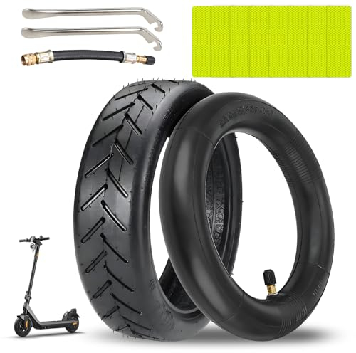 Roserrose E-Scooter-Reifen 8 1/2 mit Schlauch, E Scooter Reifen Set, 8,5 Zoll Ersatzreifen + Schlauch + Brechstangen + VerläNgerungsstange + Reflektierende Aufkleber für Xiaomi Pro 2 M365 Pro 1s