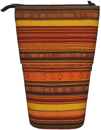 SDEGTHO Federmäppchen mit Indianer-Muster, Stehende Stiftebox, Teleskop-Make-up-Tasche, Pop-Up-Büro-Organizer, Schwarz , Einheitsgröße, Modische Drucke