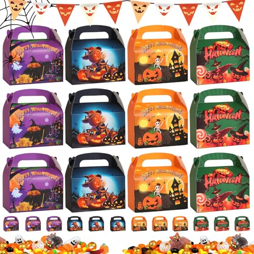 Halloween-Schachteln, badaren Halloween-Süßigkeitenschachtel, Geschenkboxen Halloween Party Favor Geschenkboxen Geschenktüten Süßigkeiten Tüten (Quadrat)