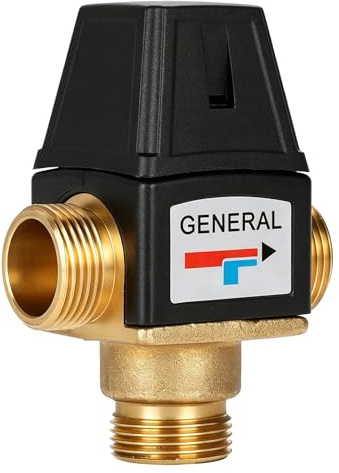 Dn20 Thermostat-Mischventil, Außen-/Innengewinde Warmwasserbereiter Mischventil Messingdusche Heißwasser Automatisches Regelventil, 35 Bis 60°C, Für Badezimmer Küche Armatur (Männlich)
