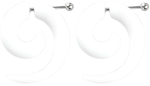 Decentraland 1 paire d'écarteurs d'oreille en acrylique noir 3 mm (8 G) - Spirale tribale - Faux écarteurs - Kit d'écarteurs d'oreille pour homme et femme