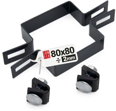 Collier de serrage central carré carré pour clôture en treillis 80 x 80 mm anthracite