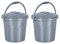 Best House | Plastic Bucket with Lid | 5 Litres | Grey | 2 Pcs | Carry Handle | Multipurpose Storage for Water Kitchen Garden Cleaning Water Animal Bird Feed - (Pack of 2)