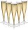 MATANA 96 Premium Clear Plastic Champagne Flutes, 133ml - Reusable Toasting Glasses, Cocktail Prosecco Glasses for Weddings, Birthdays, Christmas, BBQ & Garden Parties