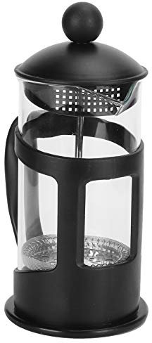 OPPWONG French-Press-Kaffeemaschine, Schwarzes Borosilikatglas, Hochtemperatur-French-Press-Kaffeemaschine mit Filter für Wohnzimmer, Büro, Heimgebrauch (600 ml)