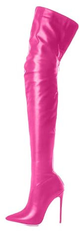 ticticlily Overknee Stiefel Damen Winterstiefel Hohe Winter Langschaftstiefel Mit Reißverschluss Oberschenkel Schuhe High Heels Lang Boots A Rosa 40 EU