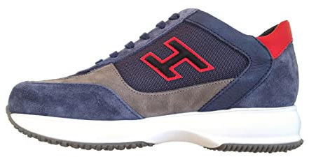 Hogan Scarpe Uomo Sneakers Interactive in Pelle e Tessuto HXM00N0Q101PDK637W Blu (Blu, Sistema Taglie Calzature EU, Adulto, Numero, Media, 42.5)