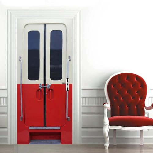 Murale 3D Porte Autocollant Pvc Autocollants Autocollants Papier Peint Pour Salon Chambre Porte Décor À La Maison Autocollant Métro Rétro 95 X 215 Cm - Photos De Porte - Peintures Mura-18186606730729