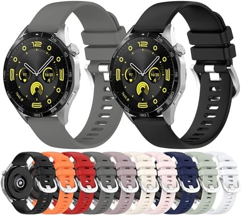 HUAYUWA Set di cinturini in silicone da 20 mm compatibili con Huawei Watch GT3-42MM/GT2-42MM, cinturino da polso sportivo di ricambio per smartwatch, 20MM, Silicone, Nessuna pietra preziosa