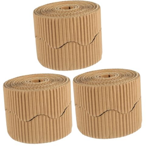 SHINEOFI 3 Rollen Tafel-Dekoration zum Selbermachen bürodeko büro dekoration party assecoires schreibtischdeko wanddeko gewellt Schulbedarf für Tafel Festival-Accessoires Karton