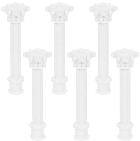 Kleiner Römische Säule 6 Stück aus Abs für Foto Requisiten und Home Deko | Weiß, Leicht und Tragbar, Elegante Klassische Form, für Puppenhaus, Bastelprojekt und Mikrolandschaft
