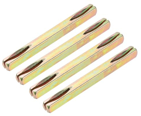 sourcing map 4pcs Door Knob Spindle with Slot, 8 x 95mm Iron Door Handle Spare Spindle Bar Square Straight Knob, Lock Replacement Parts for Doorway Control Systems, Silver