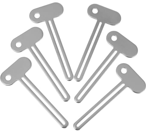 BESTYASH 6 Stück Tubenquetscher aus Aluminiumlegierung mit Einfachem Design für Zahnpastatuben und Kosmetikcremes im Haushalt und Büro in Silber