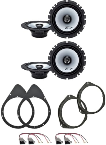 Kit 4 Casse ALPINE SXE-1725S per Fiat 500 dal 2007 al 2016 con 2 Supporti Anteriori, 2 Supporti Posteriori e 4 Connettori
