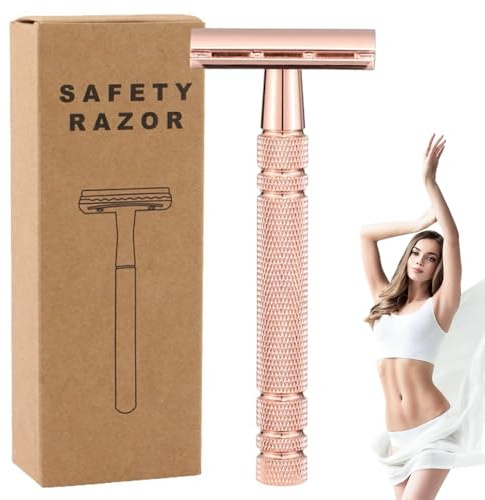 Safety Razor for Men Women, Double Edge Razor Beard Wet Shavers for Bikini Face Hair, Reusable Stainless Steel Razors for Shaving Leg Armpit Hair Removal, Manual Womens Razors Travel Gift