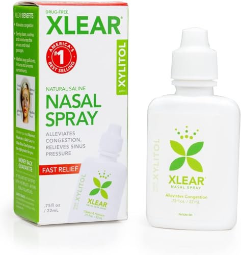 Xlear Nasenspray – Natürliches Saline-Nasenspray mit Xylitol, feuchtigkeitsspendende Nasenpflege für Kinder und Erwachsene, 21 ml
