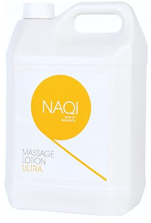 Naqi Ultra Massage Lotion, Long Lasting Hypoallergenic Moisturising Lotion for Deep Tissue Physical and Massage Therapy, 5 litre,White