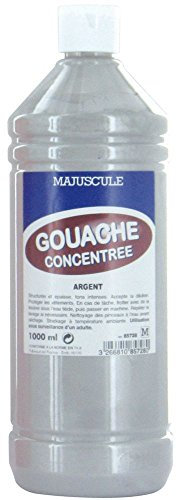 Majuscule-gouache Liquide Supèrieure Coloris Argent - Flacon De 1 Litre