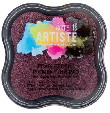 Artiste Pigment Pearlescent Dusky Rose Ink Pad for Stamping, Embossing Powders, Crafting Supplies, Pigmented Use with Clear Stamps, Rubber Stamps, Ink Pads are Safe Non-Toxic Acid-Free